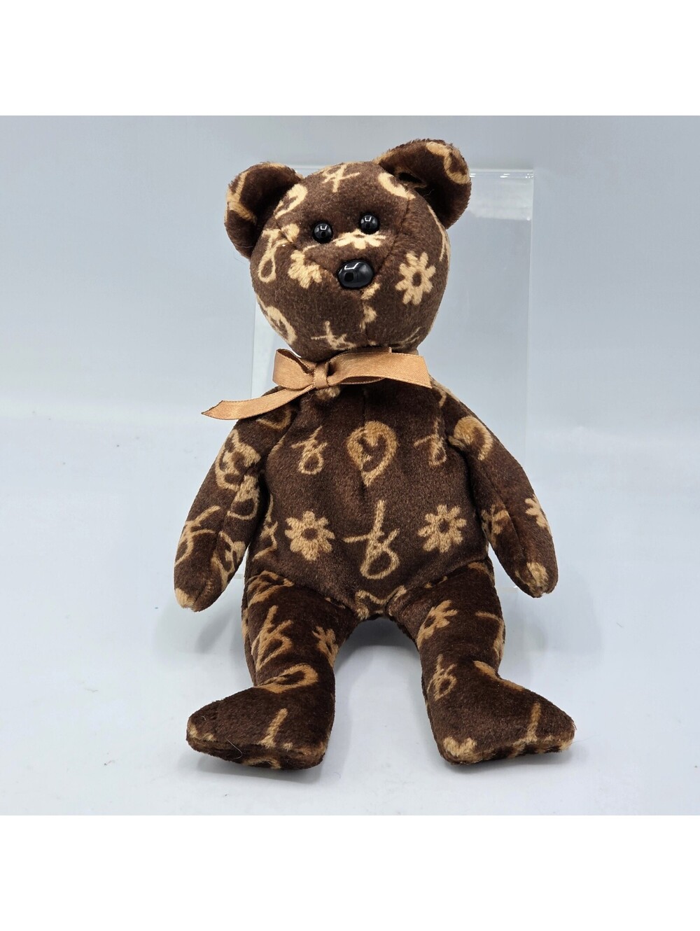Vintage ty 2006 Signature Teddy Bear Beanie Baby Plush Stuffed Toy Brown Beanbag